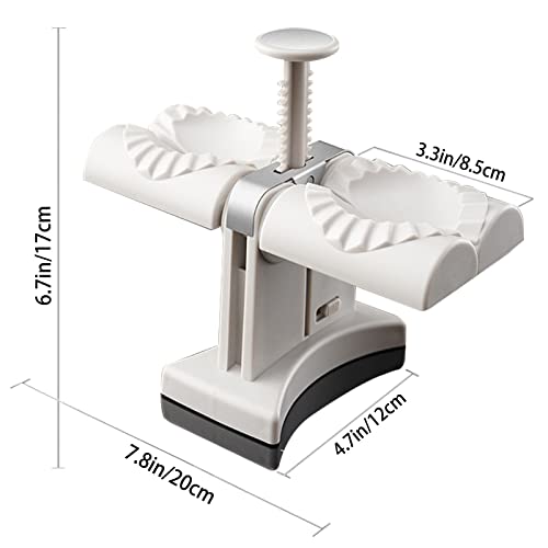 Sameme Household Double Head Automatic Dumpling Maker Mould,Dumpling Maker Press with Kneading Pad,2 Dough Pressing Tools and Spoon.Quick Dumplings Pierogi Maker for Home,Kitchen,Restaurant