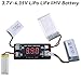 Tosiicop 1S Lipo Battery Tester - JST LiHV Batteries Voltage Checker Meter with 4 Channels Micro1.25 PH2.0 XH2.54 Plug for 3.7V/4.35V 1 Cell Life LiPo Li-HV Compatible Tiny Whoop Blade Inductrix FPV