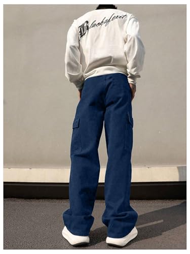 SOLY HUX Men's Straight Leg Baggy Cargo Pants Street Outdoor Trousers with Pockets3