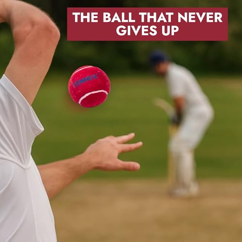 Image of TENNEX Rubber Cricket Tennis Ball Heavy /Hard in Red Colour | Standard Size | Overarm Cricket | Approx125 Grams (Standard, 12)