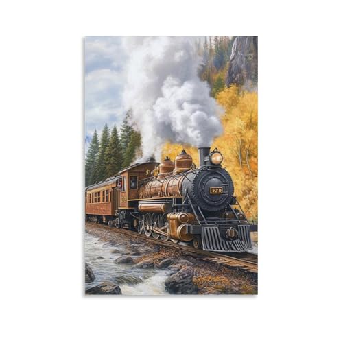 Impression sur toile train à vapeur 50x75cm pour habiller un mur vide