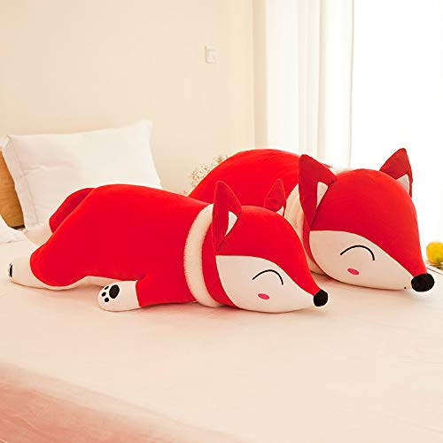 Kawaii Fox Peluche Juguete Almohada Fox Tamaño Grande Muñeca de Peluche Almohada para Dormir Decoración de la habitación para niños Regalos para Parejas Rosa 90cm