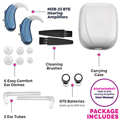 Digital Hearing Amplifier Pair - 500-Hour Battery-Operated Bte Personal Sound Assist Device With 2 Modes, Volume Control & Noise Cancelling, Behind-The-Ear Aids For Adults And Seniors #TOP5