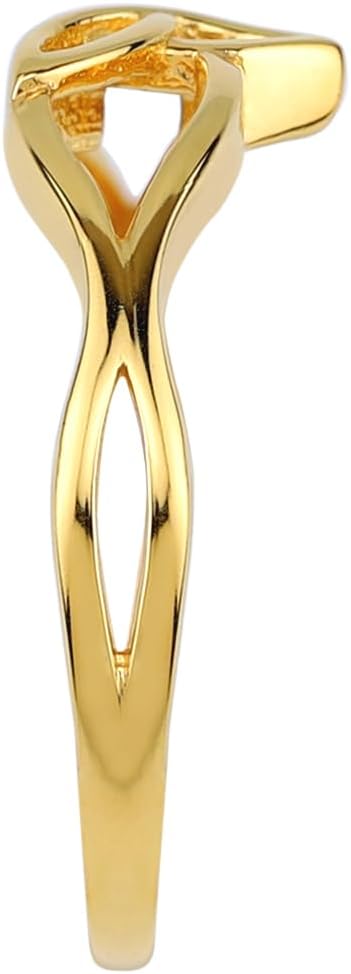 Silvershake 18K Yellow Gold Plated 925 Sterling Silver Triquetra Trinity Celtic Knot Ring Jewelry for Women