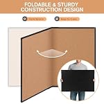 Board2by Extra Large Cork Bulletin Board 48" X 48", Foldable Notice Pin Board for Wall, Black Aluminum Framed 4'x4' Corkboard, Wall Mounted Noticeboard with 36 Push Pins for School, Home & Office - Image 4
