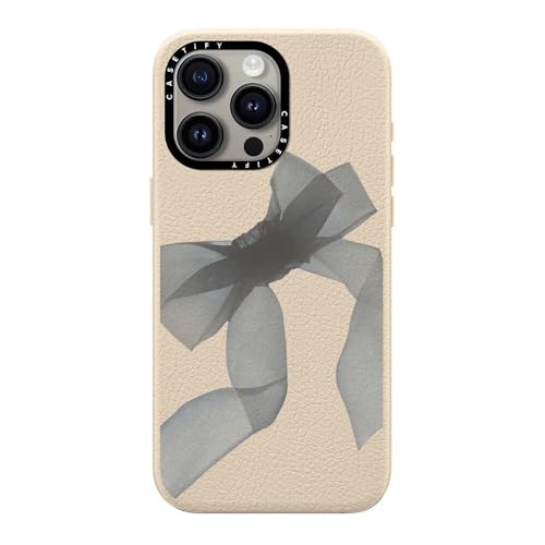 CASETiFY MagSafe �Ή� �y�u�� iPhone 15 Pro Max �P�[�X [1.5m����̗����������N���A / MagSafe �ɑΉ�] - Black Organza Ribbon - �I�[�g�~���N