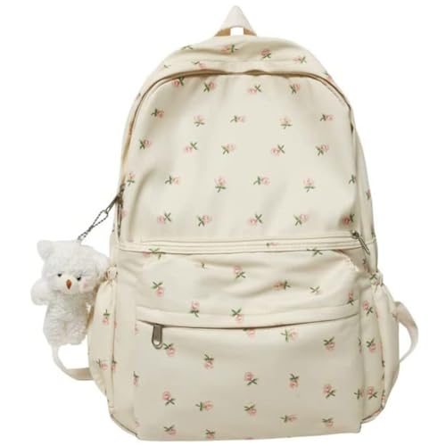 Mochila escolar para niñas con diseño floral y gran capacidad