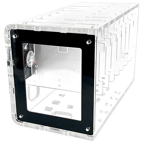 Cluster Case for Raspberry Pi and Other Single Board Computers-Clear/Black