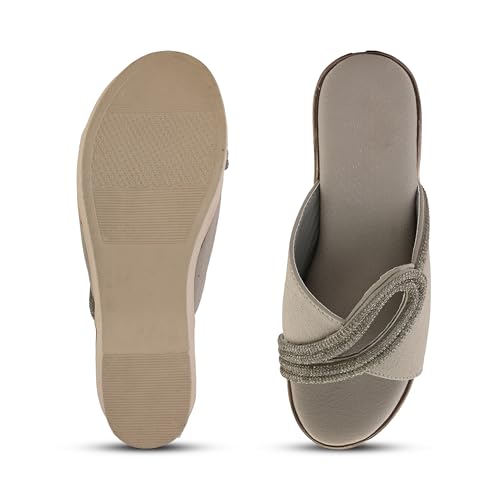 Image of Centrino Women's Wedge Heel Sandals | Stylish Slip-On Sandals for Ladies | Soft Cushioned Footbed for Comfort | Elegant & Trendy Design | Lightweight and Durable Fashion Footwear (9404)