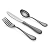 Artaste 56914 rain 1810 stainless steel flatware 36 piece set black finished service for 12  urban country home decor
