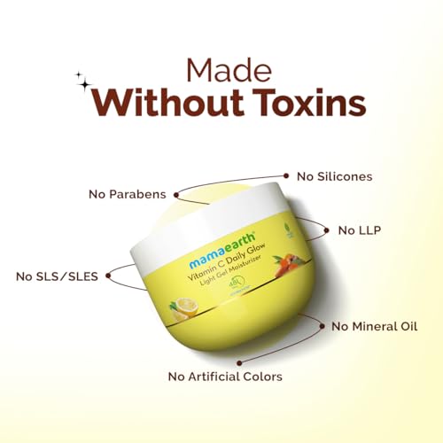 Image of Mamaearth Vitamin C Daily Glow Light Gel Moisturizer With Vit C & Turmeric For Skin Brightening 200G|Long-Lasting, Nonsticky Hydration|Oilfree, Lightweight &Quick-Absorbing|Free From Harmfulchemicals