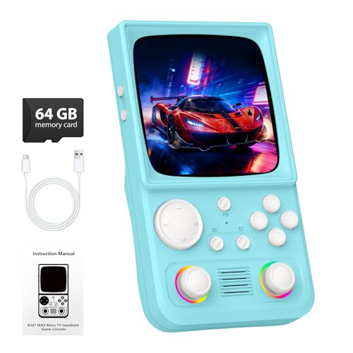 Image of Retro Handheld Game Console, 4.0 Inch 720x720 IPS Screen, 128GB Built-in 22000+ Classic Game, Portable Hand Held Open Source Linux System, 4000mAh Battery Retro Gaming Console(Blue 128GB)