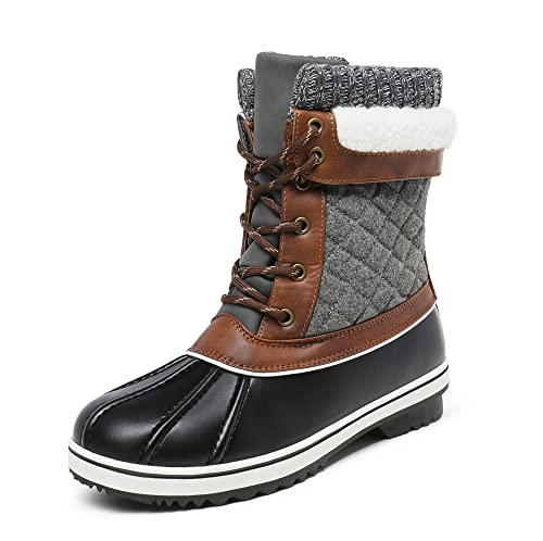 DREAM PAIRS Women's Snow Winter Boots Mid Calf Waterproof Duck