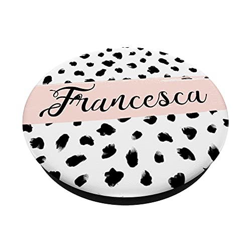 Francesca personalizzata a pois dalmata in bianco