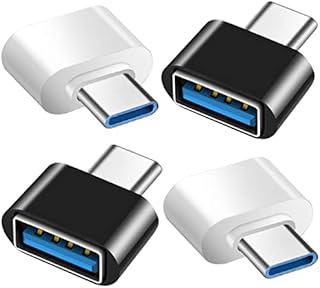 Adapter USB C na USB (4 sztuki), adapter USB C na USB 3.0 OTG, gniazdo USB na wtyczkę USB-C kompatybilny z MacBook Pro, Samsung Galaxy, telefonami komórkowymi typu C, tabletami i innymi (czarny i