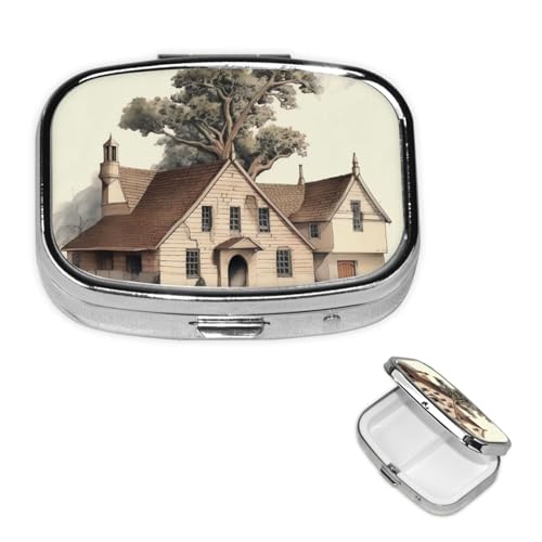 Pill Box House Tree Pill Case �E�B�[�N���[�s���I�[�K�i�C�U�[ 3�̃R���p�[�g�����g�t�� �����`�s���{�b�N�X �����ȃs���R���e�i �|�[�^�u���r�^�~���z���_�[�{�b�N�X �T�v�������g�p��I�[�K�i�C�U�[