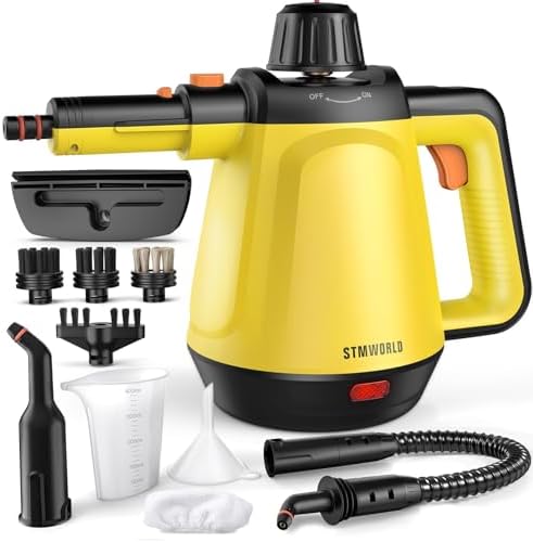 Steam Cleaner, Deep Cleaning Steam Cleaner for Home, 1200W Handheld Steam Cleaner with 10 Tools, Natural Steamer for Cleaning, Handheld Steamer for Bathrooms, Kitchens, Windows, Shower, Grout,Tile,Car