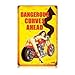 Past Time Signs LWT030 Dangerous Curves Motorcycle Vintage Metal Sign