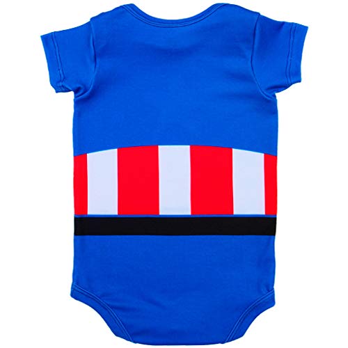 Body Fantasia Bebê Estampado Capitão América - Isabb (P - 2 A 4 MESES)
