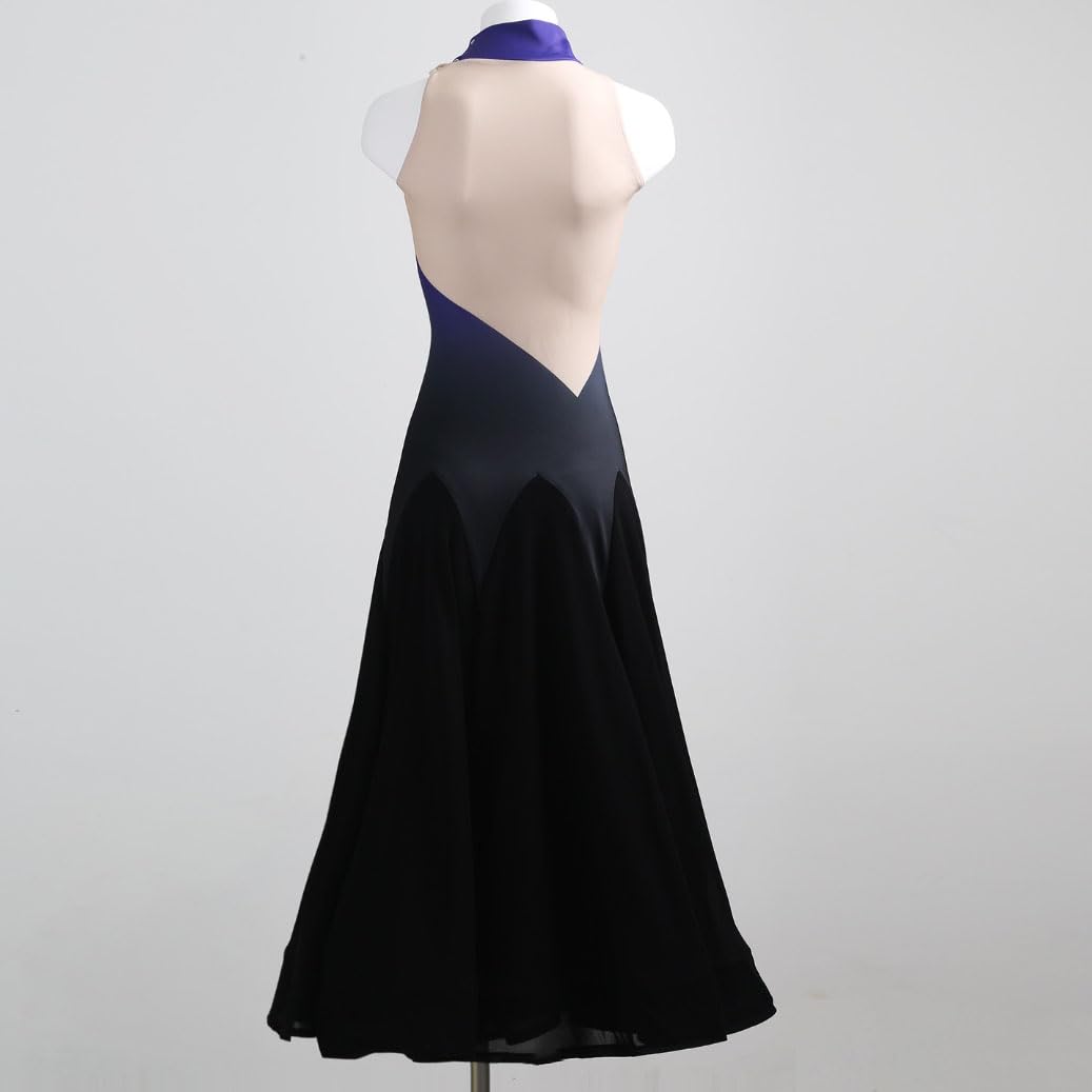 JRUIA Vestidos De Baile De Salón para Competiciones De Tango Traje De Baile Moderno Traje De Flamenco Y Foxtrot Sin Mangas para Mujer Elegante Traje De Vals para Actuaciones