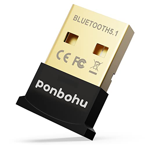 Usb Bluetooth Adapter For Pc Receiver - Ponbohu Mini Bluetooth 5.1 Edr Dongle Transmitter For Computer Desktop Transfer For Laptop Bluetooth Headset Speaker Keyboard Mouse Printer Windows11/10/8.1/8/7 #TOP18