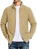EKLENTSON Full Zip Fleece Jacket Men Winter Lightweight Outdoor Casual Fleece Jacket Warm Soft Work Fleece Coat with Zip Pockets Khaki,3XL #1