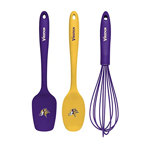 SportsVault NFL Minnesota Vikings 3-Piece Silicone Kitchen Utensil Set