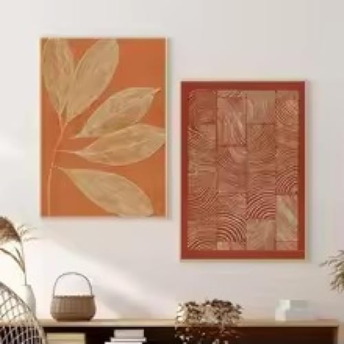 Déco murale salon grand format affiche abstraite florale sans cadre