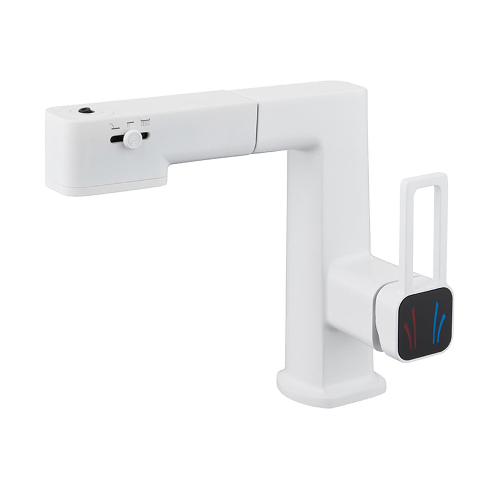 Rubinetto da Bagno Rubinetto per Lavabo da Bagno con Doccetta Estraibile Miscelatore Monocomando A 3 Modalità Bianco