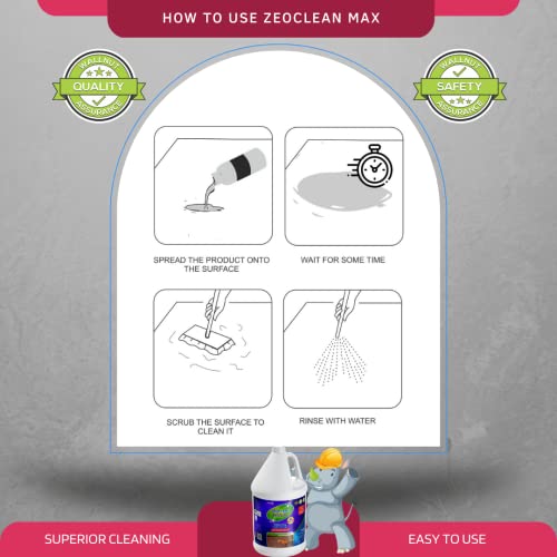 Image of Zeoclean Max (1 Lt.), Epoxy Grout film remover, Epoxy haze remover, Epoxy Film remover, Epoxy PU Paint remover, PU remover