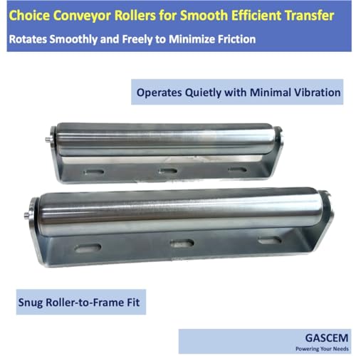 Image of Set of 2 Galvanized Steel Rollers Conveyor and Brackets l 1.5 inchO 10 inchBF Conveyor Rollers I Support Rollers for Heavy Duty Roller Stand, Woodworking Roller I Coyote Rollers for Fence I Cat Fence Roller