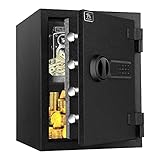 TIGERKING Fireproof Safe,1.24 Cubic Feet Small Steel Money Safe Box Home Safes with Digital Lock for Home and Office