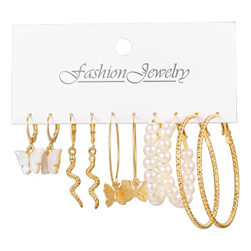 Plated Combo Of 5 Hoop Earrings For And