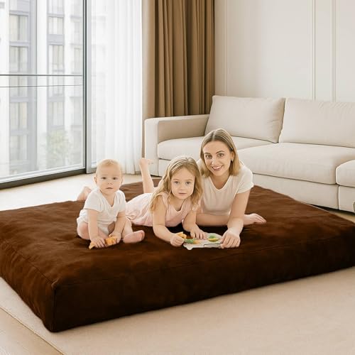 Image of Big Bean Bag Chairs for Adults,Bean Bag with Filler Included,Memory Foam Bean Bag,Giant beanbag,Suitable for Reading Chairs in Living Room, Bedroom and Dormitory. (Brown, Bean Bag Bed)