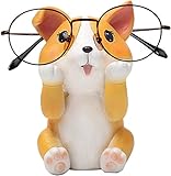 XDYY Brillenhalter, Hund Brillenhalter, Niedlichen Welpen Hund Form Brillenhalter, Brillenhalter Tier aus Polyresin, Sonnenbrille (Corgi)