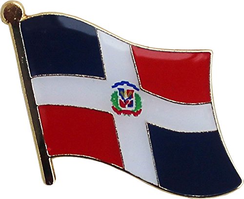 Flagline Dominican Republic Flag Die-Struck Metal Single Lapel Pin with Butterfly Clasp Closure