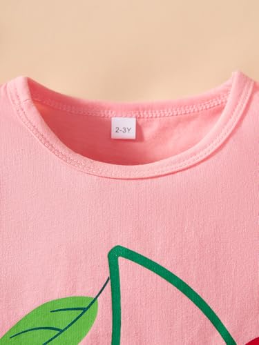 Image of Little Girls Skirt Set - 2 Piece Short Sleeve Top Shirred Tiered Skirt Outfit Girls Spring Summer Clothes 3-8 Years