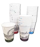 100 x Papierkaffeetassen 7oz für Heißer Kaffee, Tee, Kaltgetränke Geeignet für Automaten Bedruckter Pappbecher Perfekt für Ihre Home-Café-Arbeitspartys oder im Freien coffee paper cups