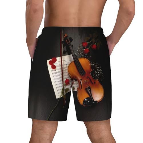 Short de bain homme séchage rapide imprimé partition violon été - 4