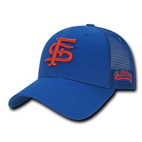 University of Fresno State Bulldogs NCAA Structured Trucker Mesh Snapback Baseball Cap Hat Royal Blue