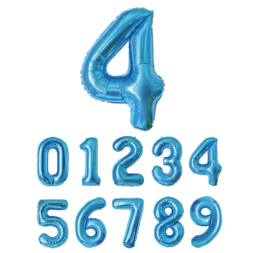 Diva 数字バルーン ビッグ約90cm バルーン 風船 大きい 巨大 数字 ビッグバルーン 大きい風船 飾り付け 誕生日 記念日 イベント 内祝い くすみ 4 スカイブルー 水色