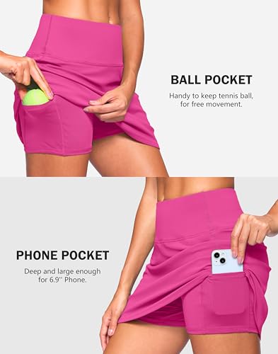 Image of SANTINY 13.5 inch /15 inch Skorts for Women with 2 Pockets High Waisted A Line Casual Pickleball Golf Skort Athletic Tennis Skirt