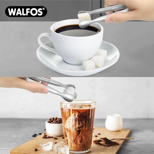Walfos Mini Tongs - 12 Pack Small Serving Tongs, 4.25 inch Stainless Steel Kitchen Tongs for Appetizers, Parties Catering, Sugar, Desserts, Coffee Bar, Tea Party (Silver) by Walfos - Image 2