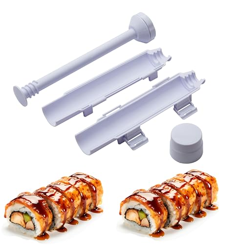URED sushi bazooka sushi maker kit, Sushi Roller Mold Food Grade Plastic Rice Vegetable Meat homemade Diy Sushi Making Kit Machine tool kitchen Utensils sushi molds press gun