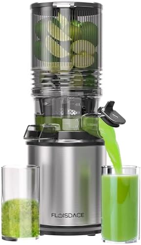 Cold Press Juicer – 6.5" Extra Large Feed Chute Fit Hands-Free Electric Masticating Juicer Machine, 350W Slow Masticating Juicer Machine for Whole Fruit and Vegetables – Easy Cleanup & Assembly