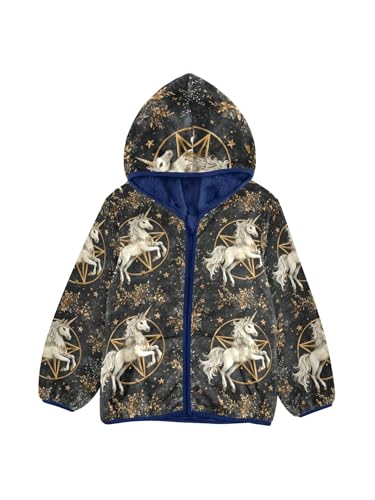 White House Golde Star Girls Fleece Jacket Girls Fall Jacket Boys Coats Zip Up Hoodie Children Sherpa Warm Outerwear 2-10T