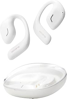 エレコム オープンイヤー イヤホン Bluetooth 5.4 ワイヤレス ヘッドホン 耳を塞がない 耳掛け式 最大10時間再生 / 片耳9.8gの軽量設計 / タッチセンサー [人の声が聴き取りやすいVoiceモード搭載] スノーホワイト LBT-OWS01WH