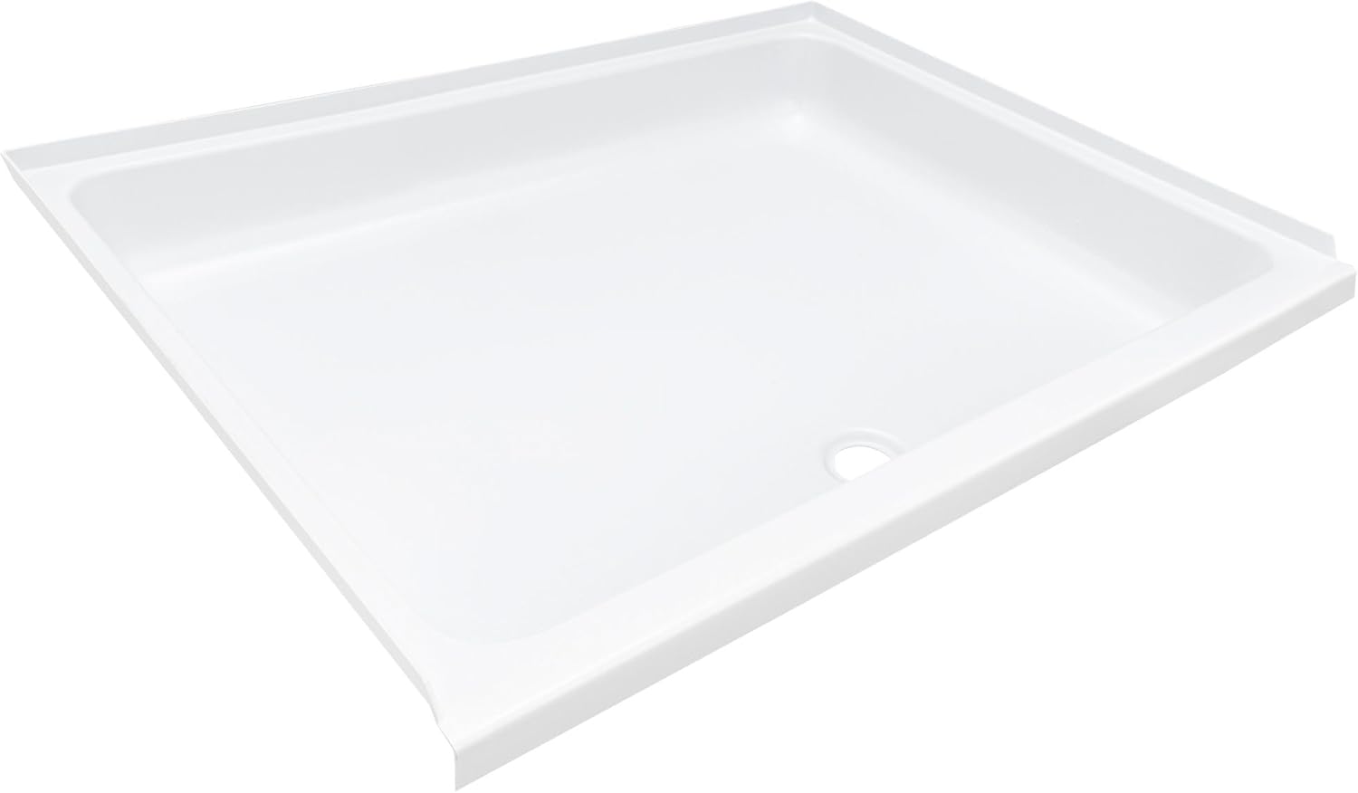 Tough Grade Shower Pan 36" x 30" | White ABS Plastic | Forward Center Drain | Foam Supported Base | Textured Slip-Resistant Surface | Deep Splash Guard | Rectangular Shower Tray | Made in USA