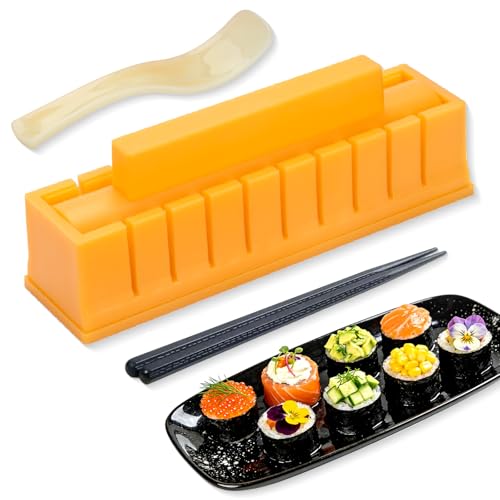Sushi Maker, Round Sushi DIY Mold Set, Easy Sushi Making Kit for Beginners, Food Grade Sushi Rolling Tool, Quick Press Design for Home Kitchen, Family Dinner, Party & Daily Bento Making