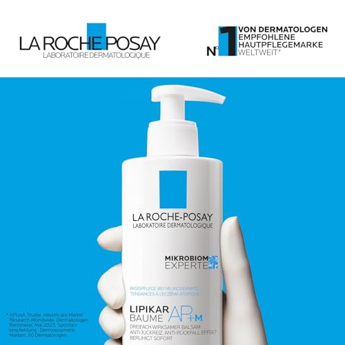 La Roche Posay Bodylotion für trockene, zu Neurodermitis neigende Haut, Stärkt Mikrobiom, Mildert Juckreiz, Mit Niacinamid und Sheabutter, Lipicar Baume AP + M, 400 ml